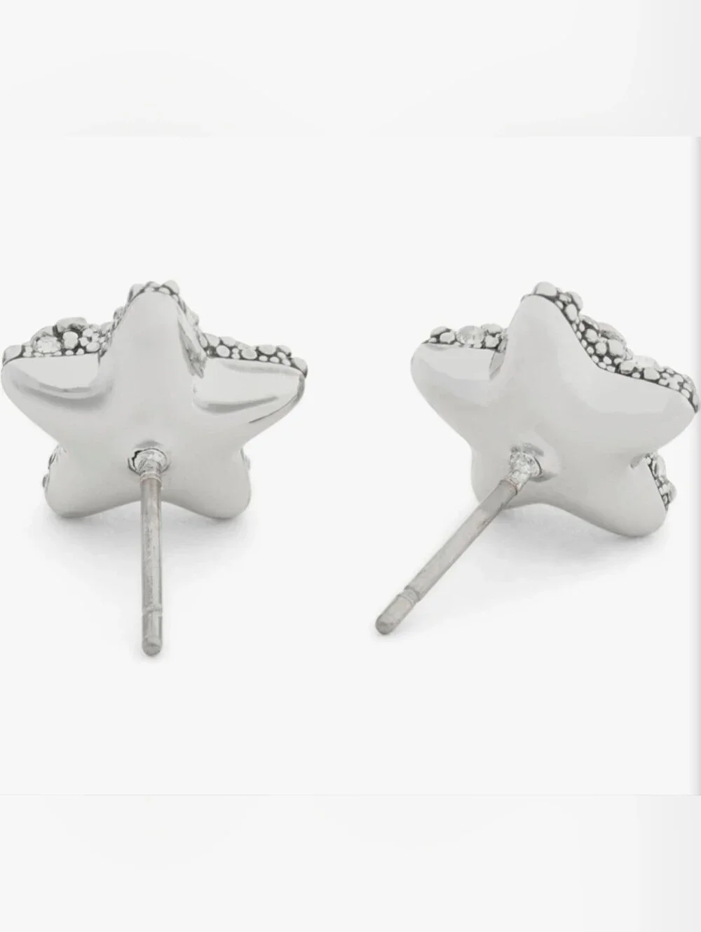 Coach Star Tea Rose Earrings - NWT - Brass/Titanium/Crystal - Picture 2 of 6